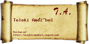 Teleki Amábel névjegykártya